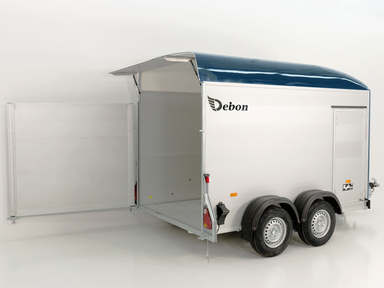 Debon Kofferanhänger C500 164x300cm H:200cm 2,6t|Alu|Polybug|Tür|blau-Neu