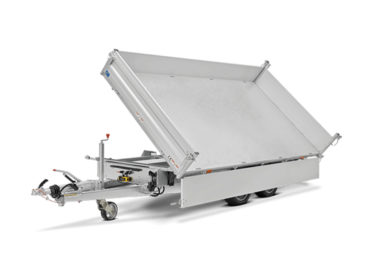 Humbaur HTK 3500.37 H-Drive P Parabelfeder 3-Seitenkipper 3500kg, Ladefläche 3630mm x 1855mm, Elektro + Handhydraulik